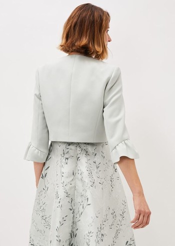 Phase Eight Inez Frill Cuff Occasion Jackets White USA | 3948501-KD